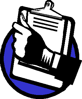 Picture of hand holding a clipboard