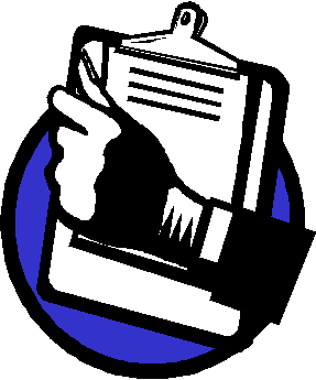 Hand holding a clipboard